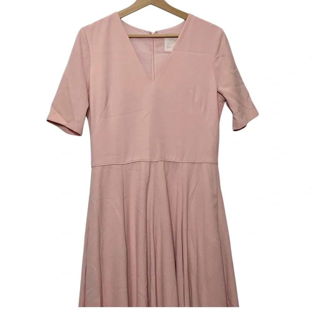 Gal Meets Glam Edith Midi Dress Pink Fit & Flare Short Sleeve Size‎ 10 - Picture 3 of 10